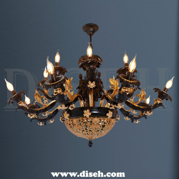 لوستر مشکی طلایی