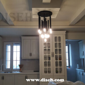 آویز مشکی طلایی 5 شعله