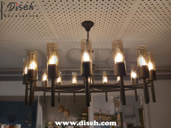 خرید لوستر مدرن با حباب دودی