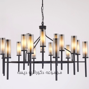 خرید لوستر مدرن با حباب دودی