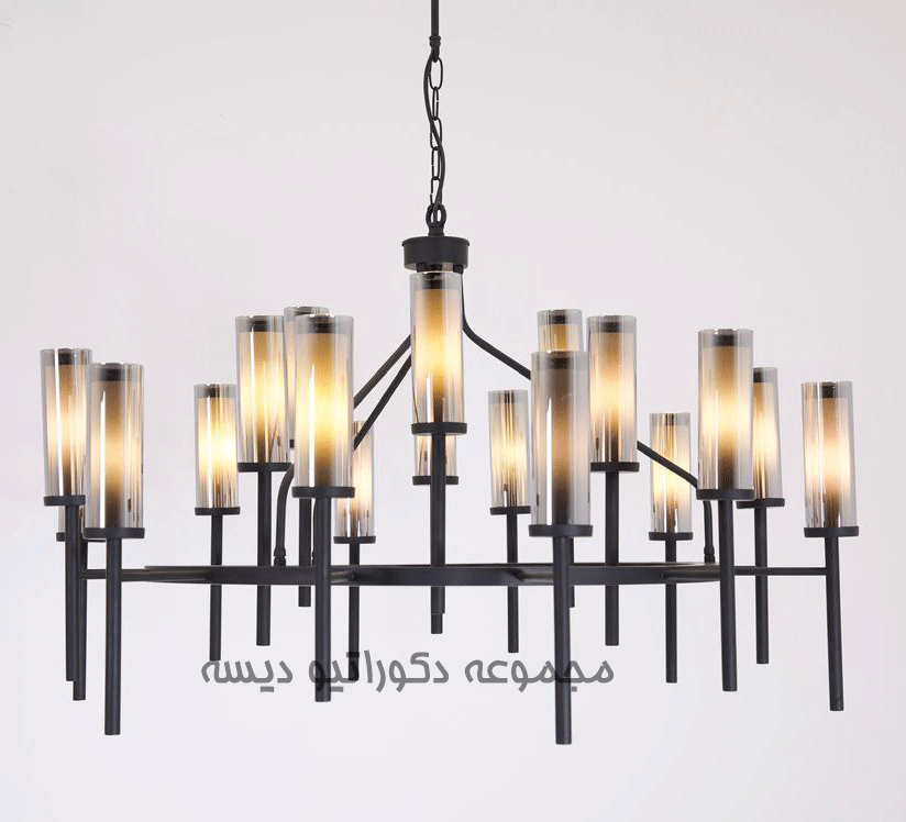 خرید لوستر مدرن با حباب دودی