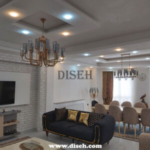 لوستر حبابدار بلند طلایی