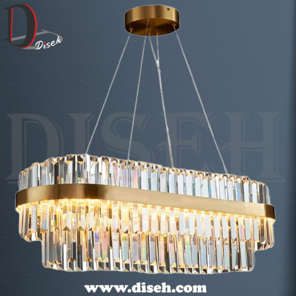 لوستر خطی مدرن کریستالی