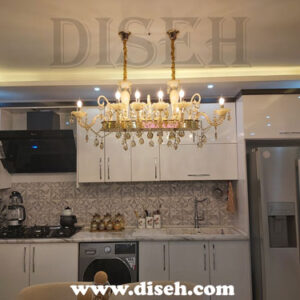 لوستر خطی با شاخه های بلوری