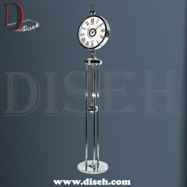 ساعت فلزی ایستاده نقره ای