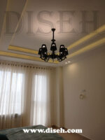 لوستر هشت شعله با شید مشکی