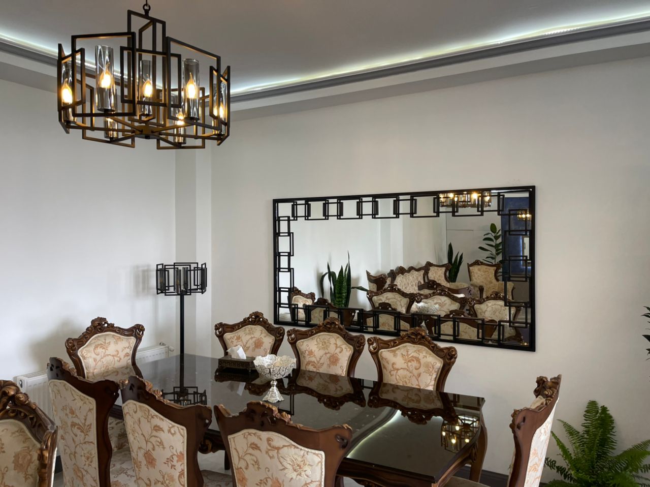اجرای ست کامل لوستر مشکی مدرن