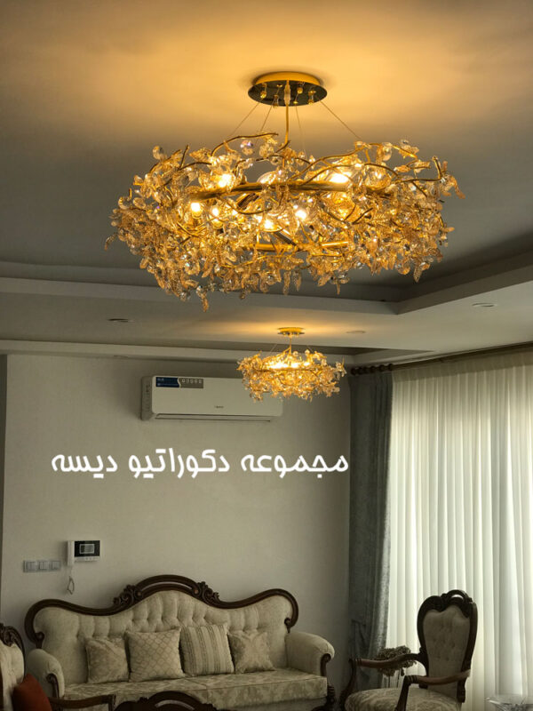 لوستر نئوکلاسیک جدید طلایی80 سانت