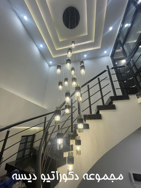 قیمت لوستر راه پله دوبلکس