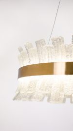 لوستر کریستالی حلقه ای طلایی