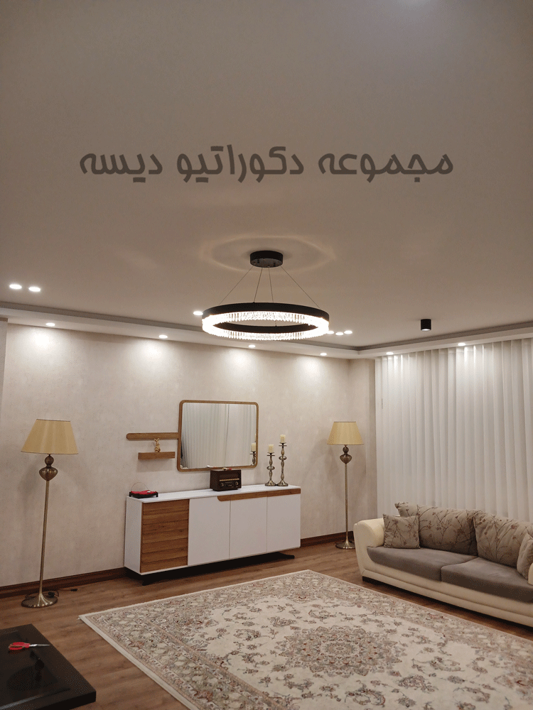 لوستر حلقه ای مشکی با دو ردیف کریستال